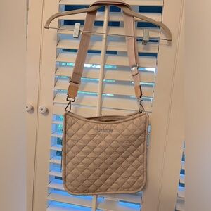 Tan MZ Wallace quilted crossbody